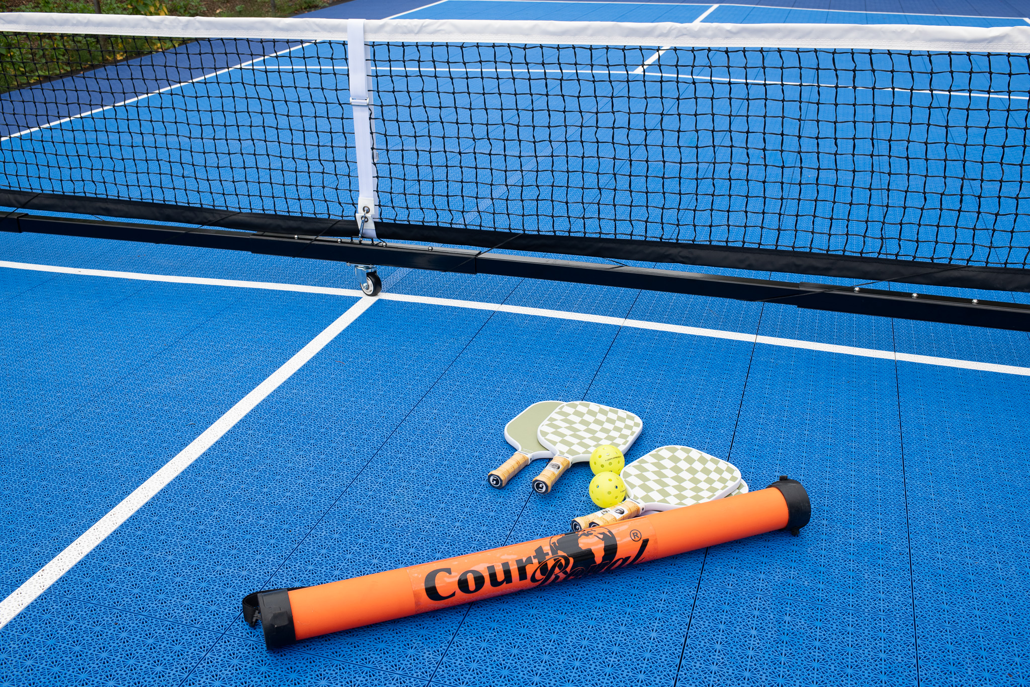 Pro Pickleball Anlage mit Rollen und Netz