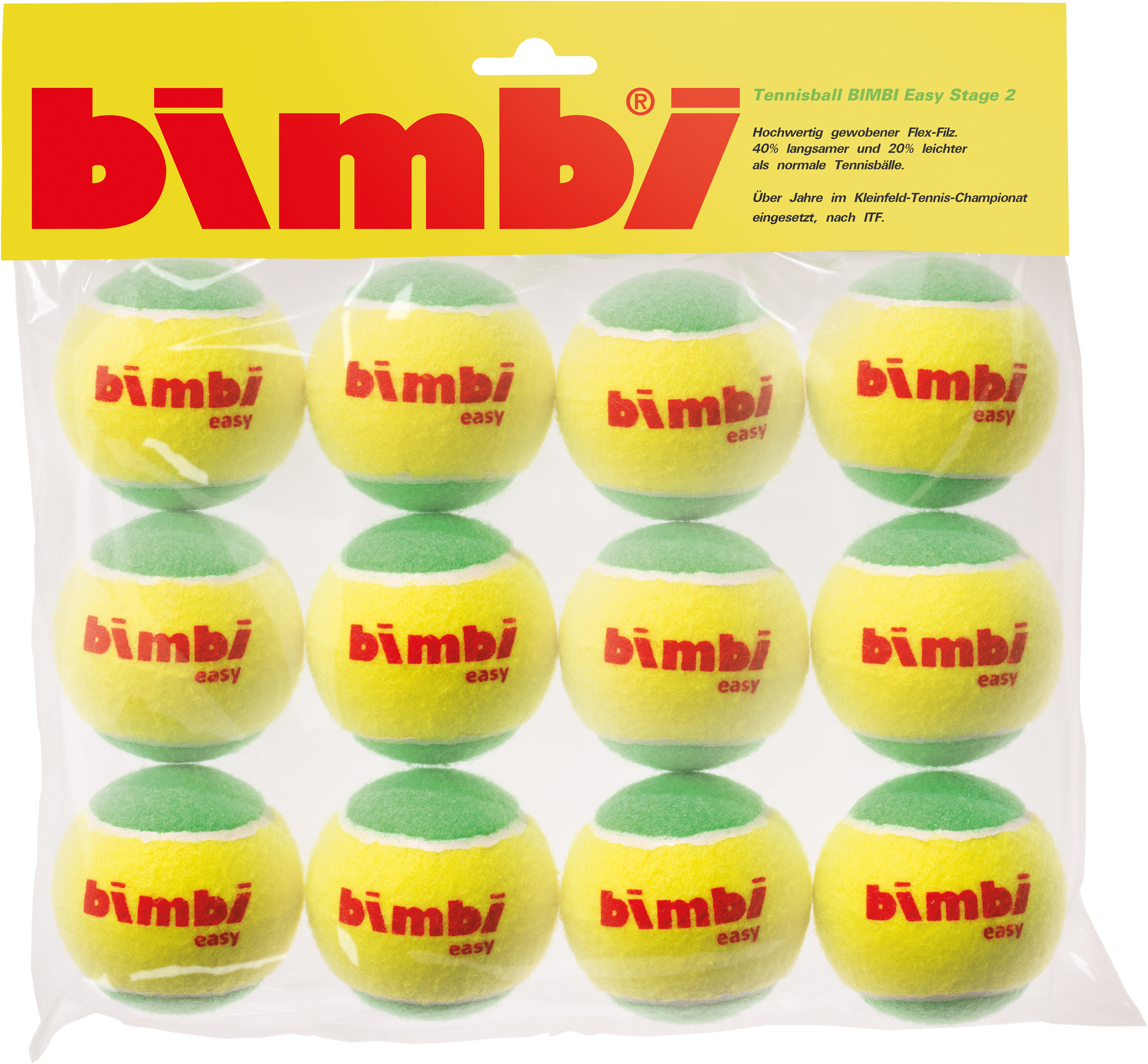 Tennisball BIMBI Easy Stage 2 -pack of 12