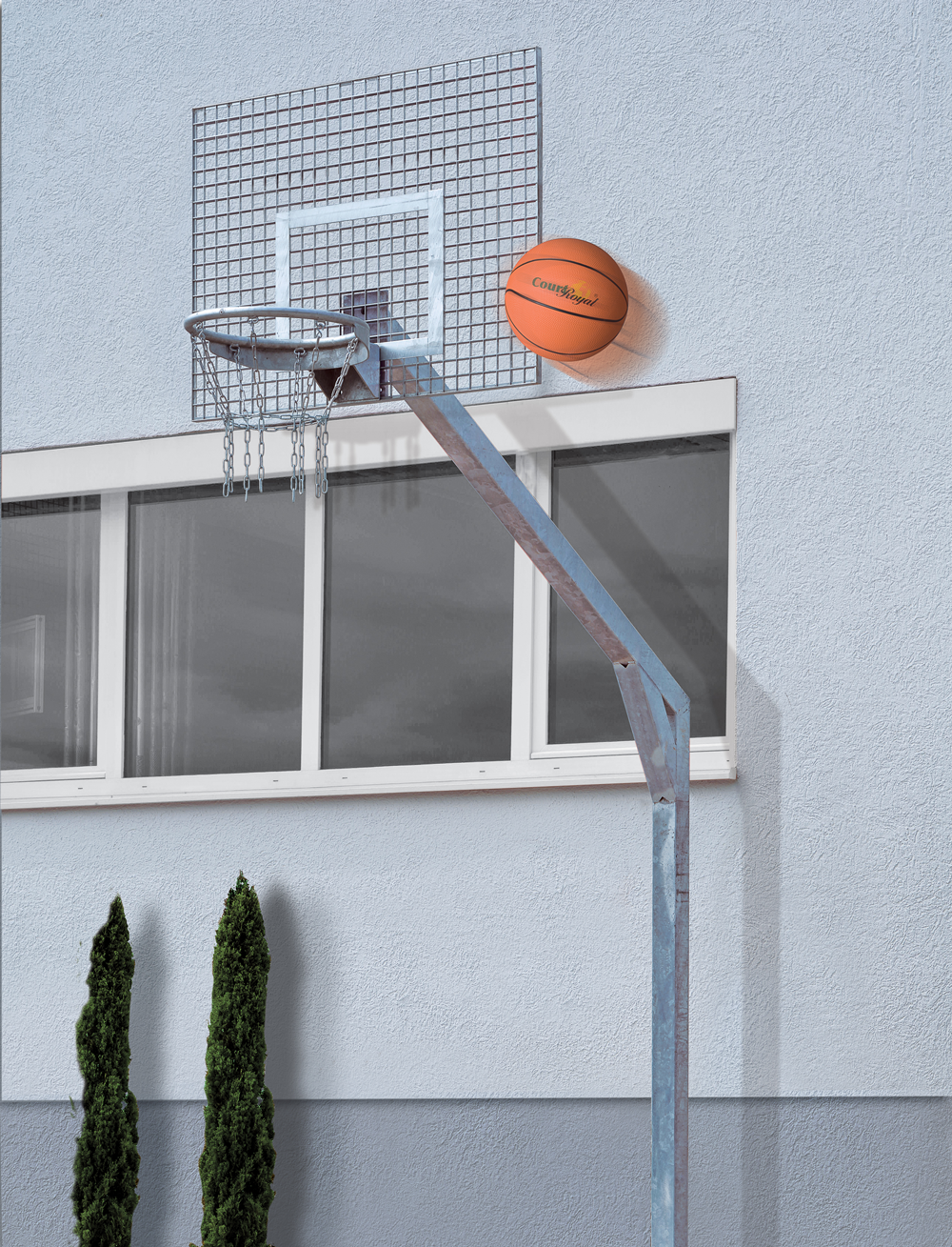Basketballanlage Court Royal mit Gitterbrett