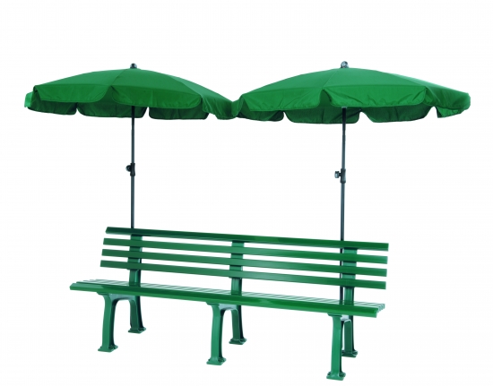 1442_3exatdXJrRfqOm Umbrella holder for plastic benches green