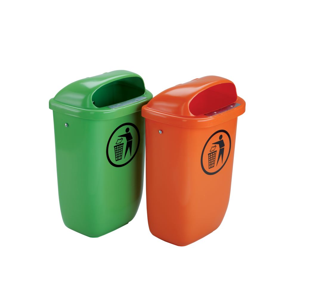 US_41234_41233_Titelbild Papierkoerbe orange und gruen