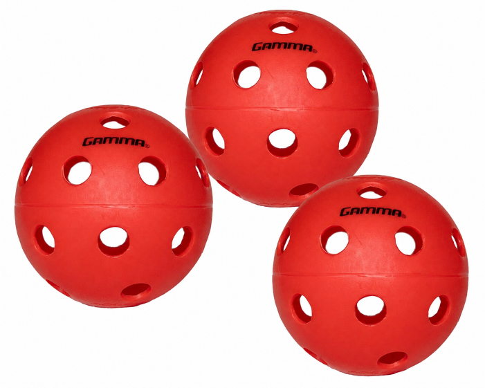 Gamma Pickleball 3er Set INDOOR, rot